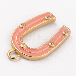 Латунные микропаве прозрачные подвески с фианитом&nbsp;KK-B030-13G-G