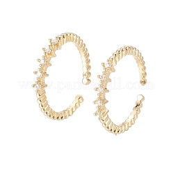 Латунные кольца из манжеты с прозрачным цирконием X-RJEW-F101-03G