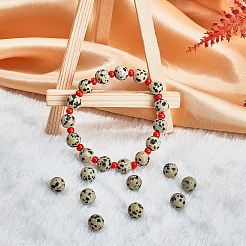 Естественно далматин яшмы камень шарик нити&nbsp;G-OC0001-56