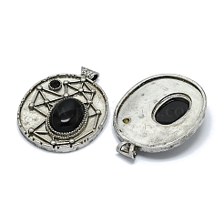 Овальные подвески из натурального обсидиана&nbsp;G-Q165-03AS-03