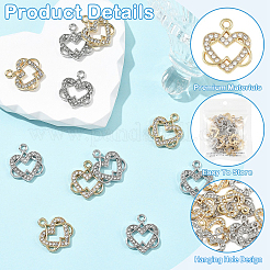 20шт 2 цвета подвески из сплава со стразами&nbsp;FIND-YW0011-37