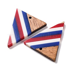 Pendentifs en résine rayée opaque et bois de noyer du jour de l'indépendance&nbsp;RESI-U010-02P