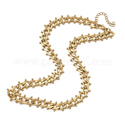 304 нержавеющая сталь шарик кисточка кубинские звенья цепи ожерелья NJEW-K249-22G