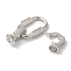 Овал прямоугольник стойка покрытие латунь микро паве прозрачный кубический цирконий складные застежки KK-A225-11P