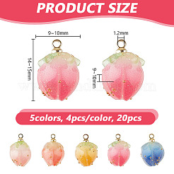 20 шт. 5-х цветные подвески-цветы ручной работы&nbsp;KY-GO0001-01