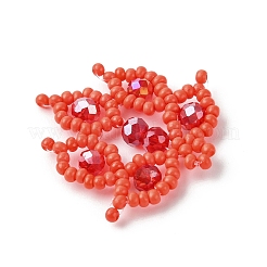 3 шт. 3-х цветные стеклянные бусины в виде листьев PALLOY-MZ00527