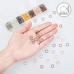 7 цветные латунные открытые прыжковые кольца&nbsp;KK-PH0036-62-10mm