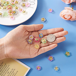 60шт 10 стиля прозрачные окрашенные распылением стеклянные бусины LAMP-CW0001-04