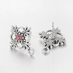 合金スタッドピアス  カドミウムフリー＆鉛フリー  アンティークシルバー色  約19mm長  15 mm幅  ピン：1mm&nbsp;X-EA9472Y