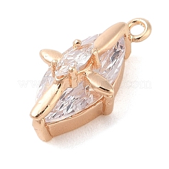 Подвески из прозрачного стекла с инкрустацией из латуни KK-S388-28G