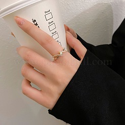 Крест латунный микропаве прозрачный кубический цирконий с пластиковым жемчугом манжетные кольца для женщин FS-WGAC91F-01