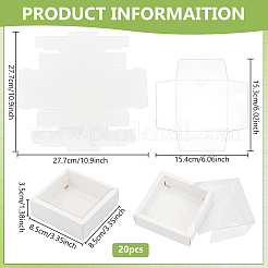 Квадратные бумажные коробки для печенья с прозрачным окном из ПВХ&nbsp;LS-CON-WH0098-16A-02