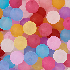 100шт 10 цвета прозрачные акриловые бусины FACR-BT0001-02