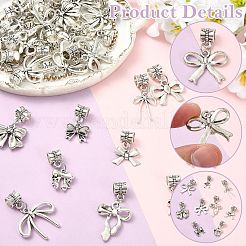 60 Stück 10 Stil Legierung Bowknot europäischen baumeln Charms&nbsp;PALLOY-CJ00189
