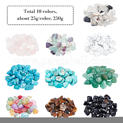 250 г 10-х цветных бусин из натуральных и синтетических драгоценных камней G-NB0002-58