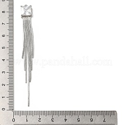 ブラススネークチェーンタッセルビッグペンダント  ガラスのラインストーンチャーム  プラチナ  84~85x9x5mm  穴：1.5mm&nbsp;KK-B079-01P
