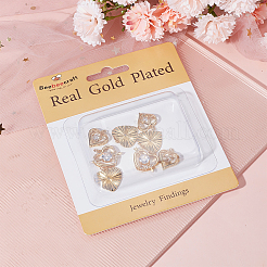 9шт 3 стиля латунные микропаве прозрачные подвески с кубическим цирконием&nbsp;ZIRC-BBC0002-13