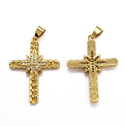 Латунные микропаве прозрачные подвески с фианитом&nbsp;ZIRC-J025-35G