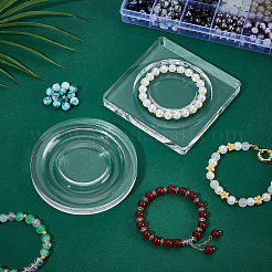 2 шт. 2 стиля прозрачный акриловый одинарный браслет демонстрационные стенды BDIS-NB0001-07