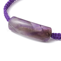 Регулируемые трубчатые плетеные браслеты из натуральных драгоценных камней для женщин&nbsp;BJEW-JB11006-02