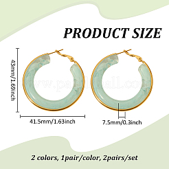 2 пара сережек-колец из нержавеющей стали двух цветов&nbsp;EJEW-GO0001-11