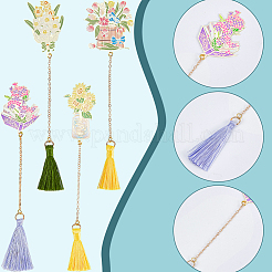 4шт 4 стиля латунные закладки AJEW-GF0008-38