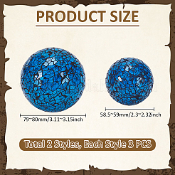 6 шт. 2 стиля стеклянных мозаичных шаров из пенопласта&nbsp;AJEW-UN0002-83B