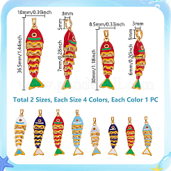 8 шт. 8 стиля латунных подвесок со стразами&nbsp;KK-GA0002-45