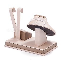 Деревянные гвоздики с витринами ювелирных изделий из искусственной кожи ODIS-F005-02D