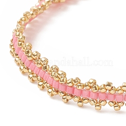 Bracciale con perline intrecciate in semi di vetro con chiusura in acciaio inossidabile 304 per donna&nbsp;BJEW-JB09169
