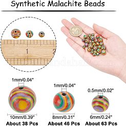 3 прядь 3 стилей бусины из синтетического малахита G-AR0004-31C