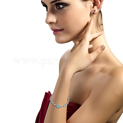 Плоские круглые браслеты из сплава со стразами WGFE8E3-01