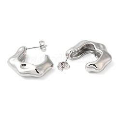 Серьги-гвоздики из нержавеющей стали 304 с закрученной дугой&nbsp;EJEW-K244-46P