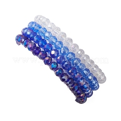 4 pulsera elástica de perlas de agua dulce cultivadas naturales y de vidrio para mujer&nbsp;BJEW-JB13520