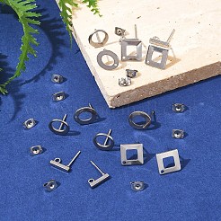 16 шт. 4 стиля фурнитуры для сережек-гвоздиков из нержавеющей стали 304 STAS-FS0001-83P