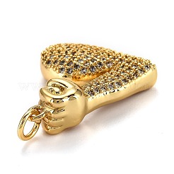 Латунные микропаве прозрачные подвески с фианитом&nbsp;ZIRC-L100-014G