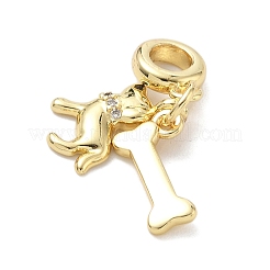 Латунь микропаве прозрачный кубический цирконий европейские подвески с подвесками&nbsp;LS-KK-K368-32G