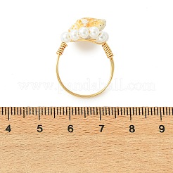 Fingerringe aus natürlicher Muschel&nbsp;RJEW-JR01058