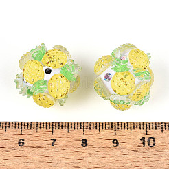 Круглые бусины из смолы в виде фруктов RESI-T059-03N