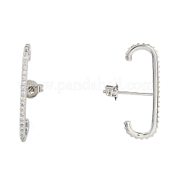 Серьги-гвоздики из латуни с кристаллами и стразами EJEW-D252-01P