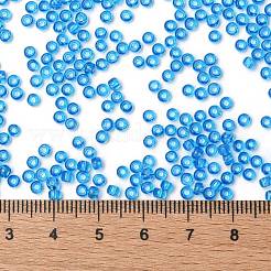 TOHOラウンドシードビーズ  日本製シードビーズ  （3b）透明なダークアクアマリン  8/0  3mm  穴：1mm  約222PCS /ボトル  10 G /ボトル&nbsp;SEED-JPTR08-0003B