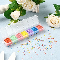 3500 шт. 7 цвета 12/0 стеклянные круглые бусины с краской для выпечки&nbsp;SEED-YW0001-26