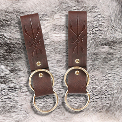 2шт. прямоугольная подвеска из искусственной кожи в стиле средневековья. с кольцом из сплава&nbsp;AJEW-CL0001-84B