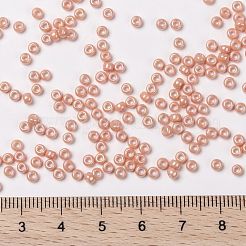 MIYUKIラウンドロカイユビーズ  日本製シードビーズ  8/0  （rr596)不透明なティーローズの光沢  8/0  3mm  穴：1mm  約2111~2277個/50g&nbsp;SEED-X0055-RR0596