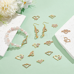 36 шт. 9 стиля звеньев/соединителей из сплава со стразами&nbsp;FIND-UN0016-38