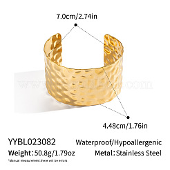 Brazaletes anchos texturizados de acero inoxidable 304 de estilo vintage para mujer.&nbsp;EO1000