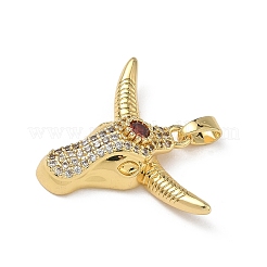 Pendentifs avec zircon cubiques à micro-pavés en laiton&nbsp;KK-F924-17A-G