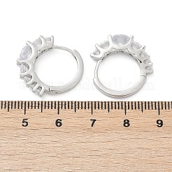 Серьги-кольца из латуни с прозрачным фианитом&nbsp;EJEW-Q016-14P