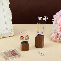 2 шт. 2 стиля прозрачный акриловый органайзер для сережек с наклонной задней частью и деревянными основаниями&nbsp;EDIS-WH0022-40