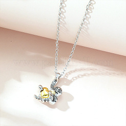 Двухцветные ожерелья из сплава с подвеской в виде сердца для женщин.&nbsp;FS-WG7DA6F-01